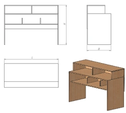 Desk-chair for issuing books (SK series)