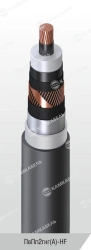 Power cable with copper core insulated with cross-linked polyethylene for voltage 64/110 and 127/220 kV of PvPp2gng(A)-HF grade