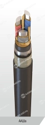Power cable with aluminium conductors with paper insulation impregnated with viscous or non-flowing composition for voltage of 1