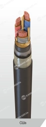 Power cable with copper conductors, with impregnated paper insulation, for voltage of 1 kV of mark SShv according to TU 16.K71-2