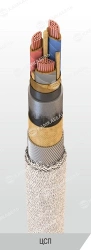 Power cable with copper conductors with paper insulation impregnated with viscous or non-flowing composition for voltage 6, 10 k