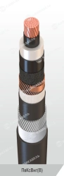 Power cable with copper conductors insulated with cross-linked polyethylene for voltage of 6, 10, 15, 20, 30 and 35 kV of PvKsVn