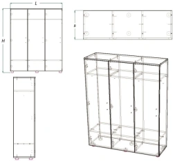 Children's sectional wardrobe for clothes (DSSHO series)