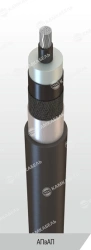 Power cable with aluminium core with cross-linked polyethylene insulation for voltage 64/110 kV of APvAP grade