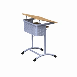 Non-adjustable single-seat pupil's table on a metal frame, height groups No. 0;1;2;3;4;5;6;7.