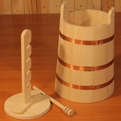 Bath cauldron with fixture pine 300x300x370MM 15 litre capacity