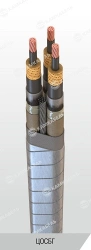 Power cable with copper conductors with paper insulation impregnated with viscous or non-flowing composition for voltage of 20,
