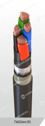 Power cable with copper conductors, cross-linked polyethylene plasticate insulation for voltage 0,66; 1 kV of PvBShvng(V) grade
