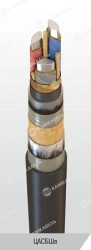 Power cable with aluminium conductors with paper insulation impregnated with non-fading composition for voltage 6, 10 kV of TsAS