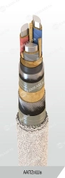 Power cable with aluminium conductors with paper insulation impregnated with viscous or non-flowing composition for voltage of 1