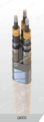 Power cable with aluminium conductors with paper insulation impregnated with viscous or non-flowing composition for voltage 35 k