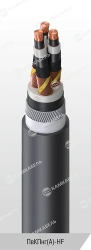 Power cable with copper conductors insulated with cross-linked polyethylene for voltage 6, 10, 15, 20, 30 and 35 kV of PvKPng(A)