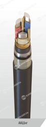 Power cable with aluminium conductors, with impregnated paper insulation, not spreading combustion, for voltage up to 35 kV mark