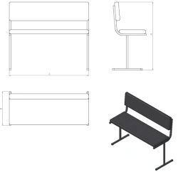 Metal-framed sofa (D.MK series)