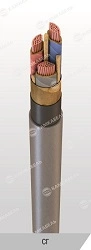 Power cable with copper conductors, with impregnated paper insulation, for voltage 3 kV of SG grade according to TU 16.K71-269-9