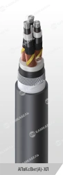 Power cable with aluminium conductors insulated with cross-linked polyethylene for voltage 6, 10, 15, 20, 30 and 35 kV of APvKsV
