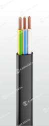 Power cable with copper conductors insulated with polyvinylchloride plasticate of reduced fire hazard for voltage 660, 1000