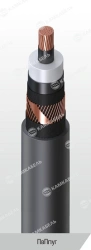 Power cable with copper core insulated with cross-linked polyethylene for voltage 64/110 and 127/220 kV of PvPpug grade
