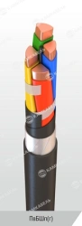 Power cable with copper conductors with cross-linked polyethylene insulation for voltage up to 1 kV of PvBShp(g) grade according