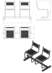 Metal section of two chairs (series SM.KV.2)
