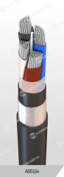 Power cable with aluminium conductors, polyvinylchloride plasticate insulation for voltage 0,66; 1 kV of AVBSHV grade