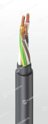 Power cable with copper conductors insulated with polyvinylchloride plasticate of reduced fire hazard for voltage 660, 1000