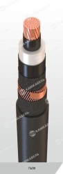 Power cable with copper conductors insulated with cross-linked polyethylene for voltage 6, 10, 15, 20, 30 and 35 kV of PvEV grad