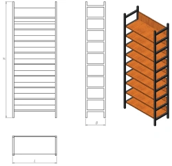 One-sided library archive shelving unit (SBA.1 series)