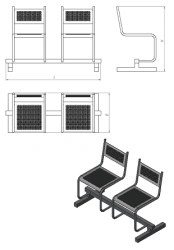 Perforated metal section of two chairs (series SP.KV.2)