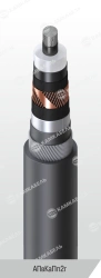 Power cable with aluminium core insulated with cross-linked polyethylene for voltage 64/110 and 127/220 kV of APvCaPn2g grade