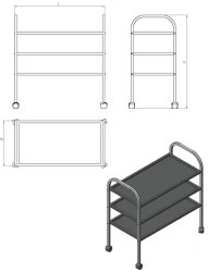 3-shelf treatment table (series ST.P.P3)