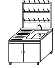Laboratory table with sink "stainless steel" SM-1