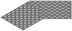 Bottom base of horizontal 45 degree angle of cable girder DKY 000 U45, with overall dimensions from 150 mm to 1000 mm, with thic
