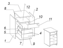 Wooden office cabinet (office cabinet for documents MP-TM-01)