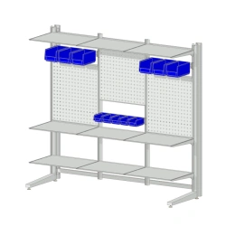 Metal shelving unit with perforated panels (DxWxH): 580x1860x1730 mm