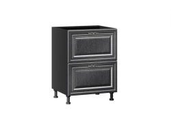 Type 4 LD.270790.000 Kitchen cabinet 600 with 2 drawers (4) LUX (without handle) (Black )