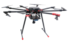 Professional octocopter-type UAS for real-time video monitoring and thermal imaging. PRO