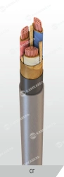 Power cable with copper conductors with paper insulation impregnated with viscous or non-flowing composition for voltage 6, 10 k