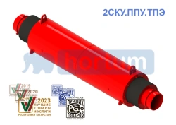 2SKU.PPU-TPE - two-section bellows compensating device with heat- and hydro-insulated bellows and sleeve in polyethylene.