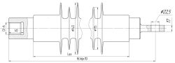 Fixing rod insulator with ribbed shell made of organosilicon rubber FSPKr 160-25/1,3I-G2