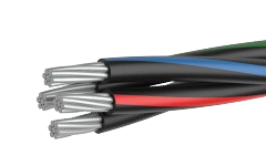 Self-supporting self-supporting wire of mark CIP-2 with aluminium conductors, with insulation from light-stabilised cross-linked