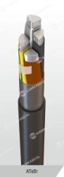 Power cable with aluminium conductors insulated with polyvinylchloride plasticate for voltage 1 kV of APvVG grade