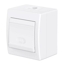 CADUCEUS ALING POWER Single-key switch for open wiring 10A, 250V~, IP44, white, art. 256.00