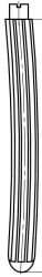 NS RM stem, uncemented, revision stem, distal component. Length 230 mm. Diameter 18 mm. Item No. 090.185.230