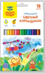 Coloured pencils Multi-Pulti "Incredible Adventures", 18 colours, three-edged, sharpened, cardboard, europodweight
