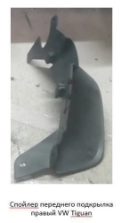 Front locker spoiler, right for VW Tiguan ***.805.946.X where *** is the vehicle code, X is the generation index of the componen