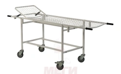 TBSp-01-MSK(401-01) Patient transport trolley with removable panel made of welded steel mesh, with headrest, complete with m
