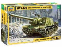 Assembled model Soviet tank fighter ISU-122
