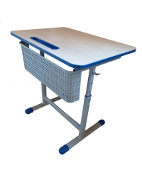 Single-seat pupil's table on metal frame type II adjustable numbers 3-7 with adjustable angle of table top inclination