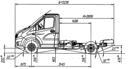 Chassis GAZelle NEXT, Modification A21R25, Dual fuel engine (petrol/gas LPG) Euro-5, N1